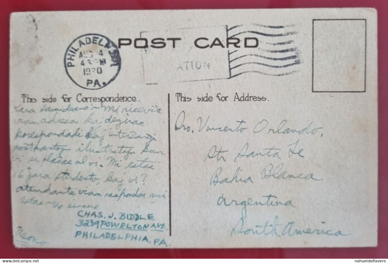 Carte Postale Diffusée 1920 - United States - BIRD'S EYE VIEW BROAD STREET, NORTH PHILA, PA - Philadelphia