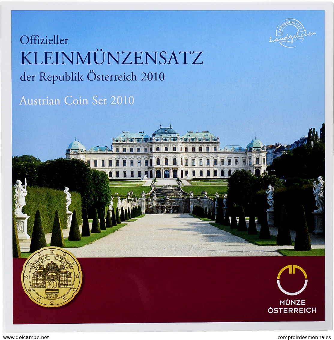 Autriche, Coffret 1c. à 2€, 2010, Vienna, BU, FDC - Oesterreich