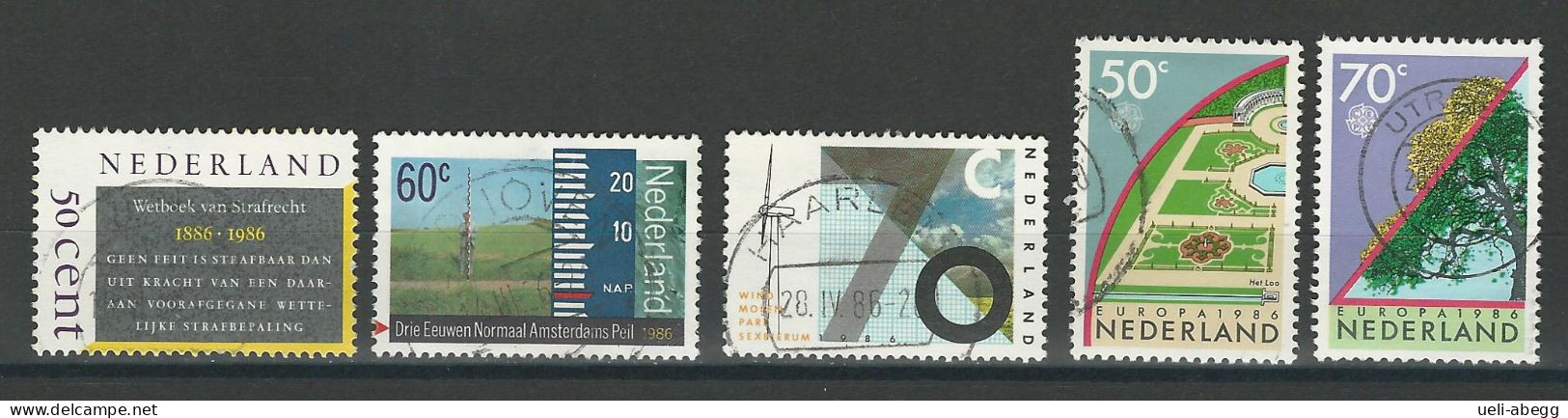 Niederlande NVPH 1345-47, 1353-54, Mi 1285-87, 1392-93 O - Gebruikt