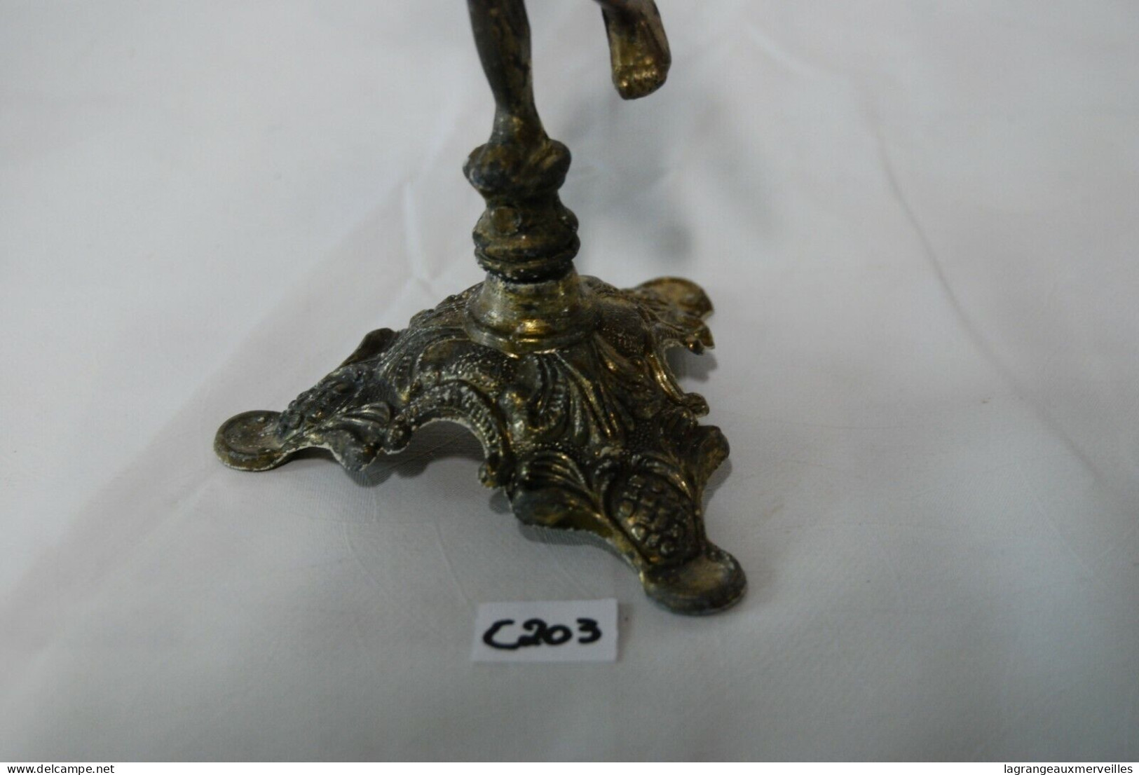 C203 Magnifique Chandelier - 1 Bras - Angelot - France - Bronze - Candeleros, Candelabros Y Palmatorias