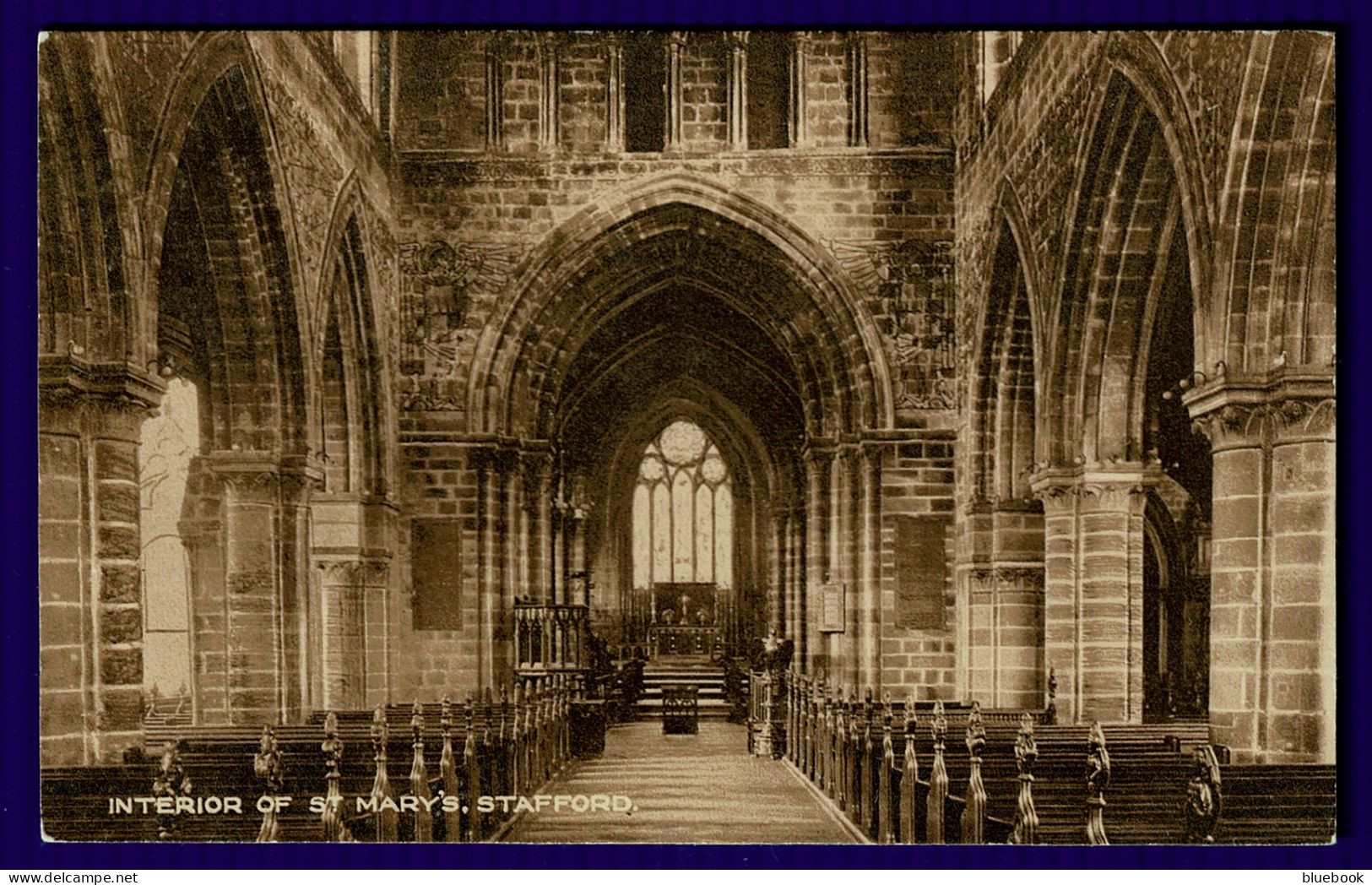 Ref 1638 - Early Postcard - Interior Of St Mary'sChurch - Stafford Staffordshire - Andere & Zonder Classificatie