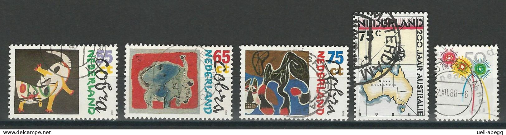 Niederlande NVPH 1408-11, 1419, Mi 1347-50, 1356 O - Gebraucht