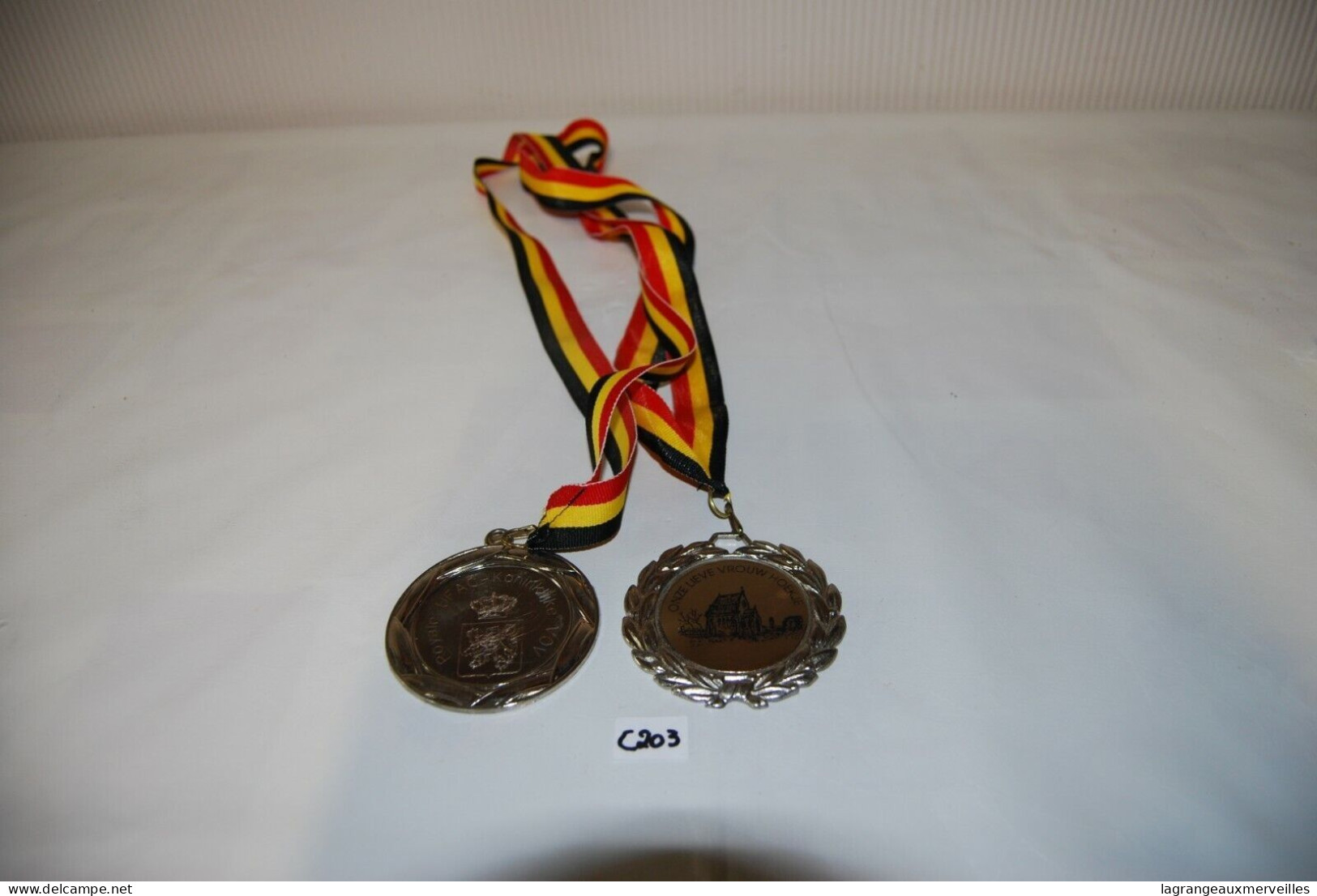 C203 2 Médailles Commémorative - Souvenir - Obj. 'Herinnering Van'