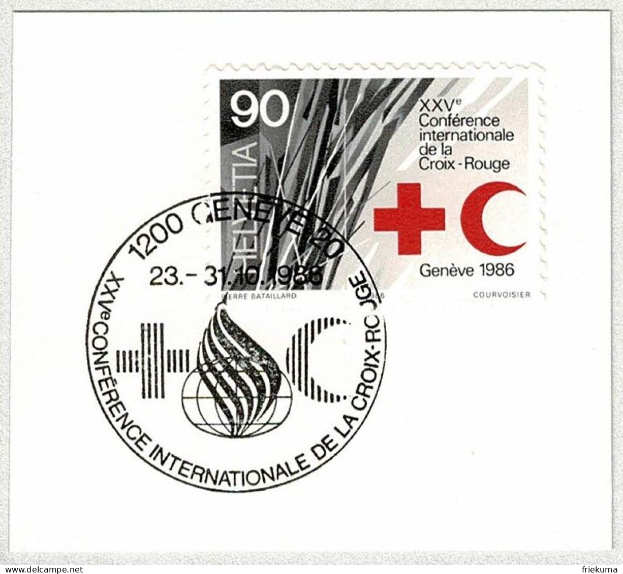 Schweiz / Helvetia 1986, Sonderstempel Conférence De La Croix-Rouge Genève, Rotes Kreuz / Red Cross - Croix-Rouge