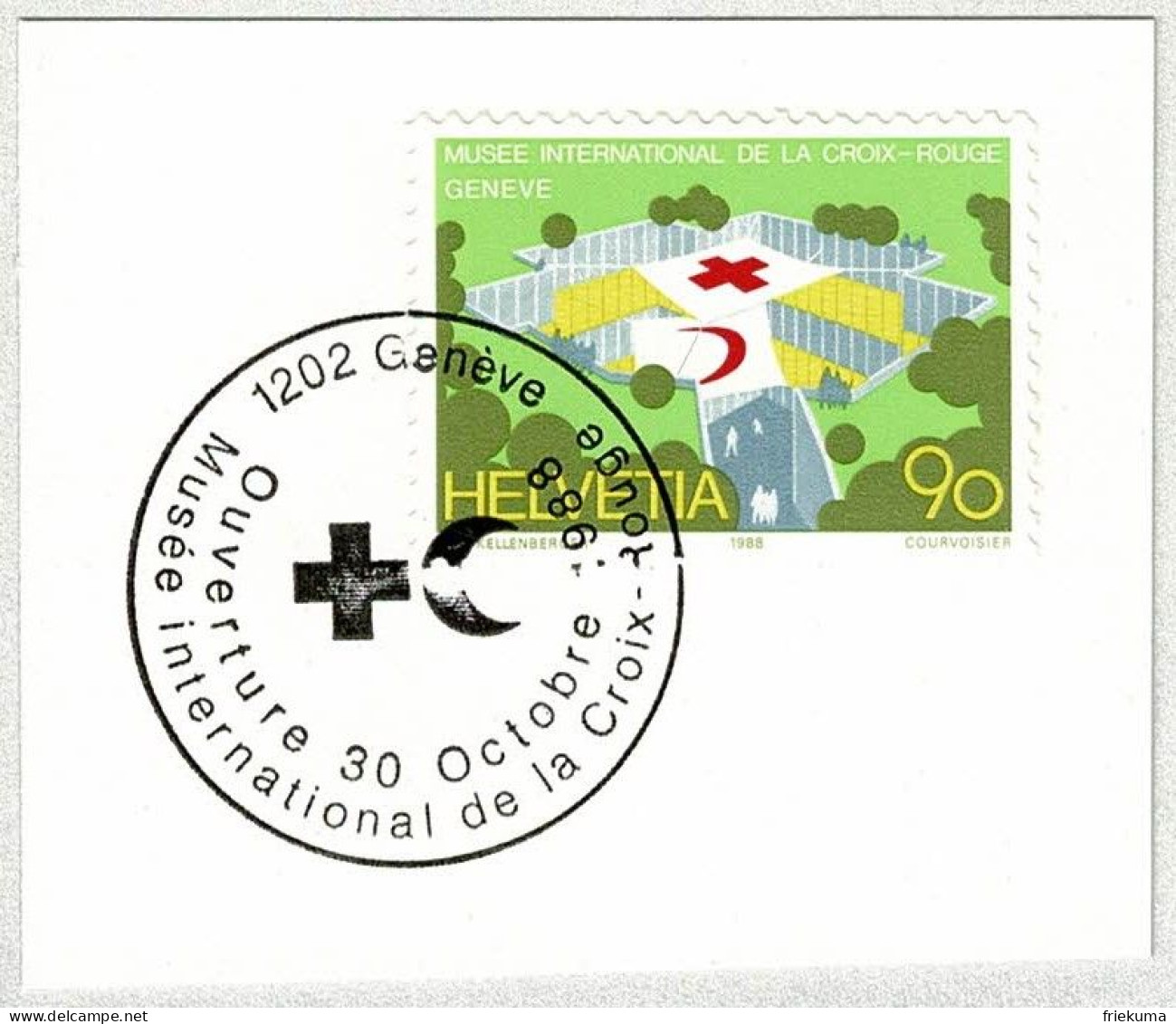 Schweiz / Helvetia 1988, Sonderstempel Musée De La Croix-Rouge Genève, Rotes Kreuz / Red Cross - Croix-Rouge