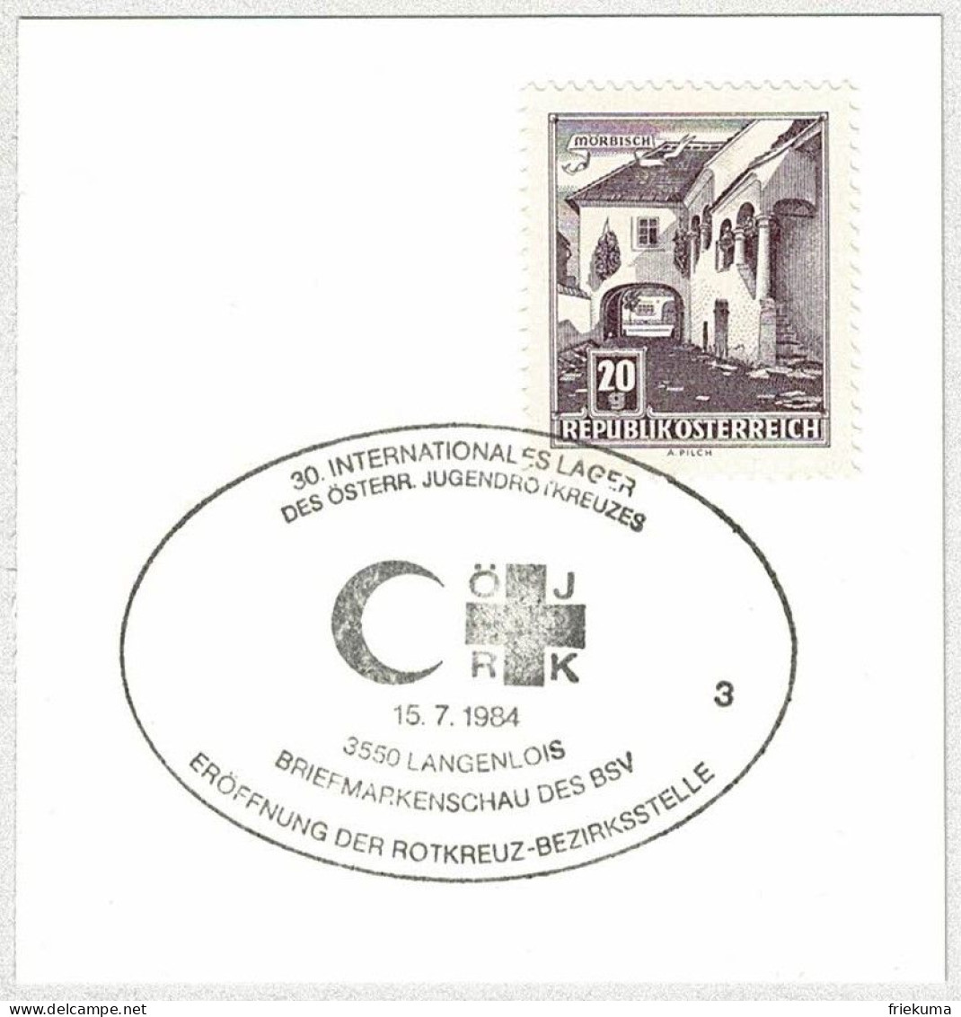 Oesterreich / Austria 1984, Sonderstempel Lager Jugend Rotes Kreuz / Croix-Rouge / Red Cross Langenlois  - Croix-Rouge