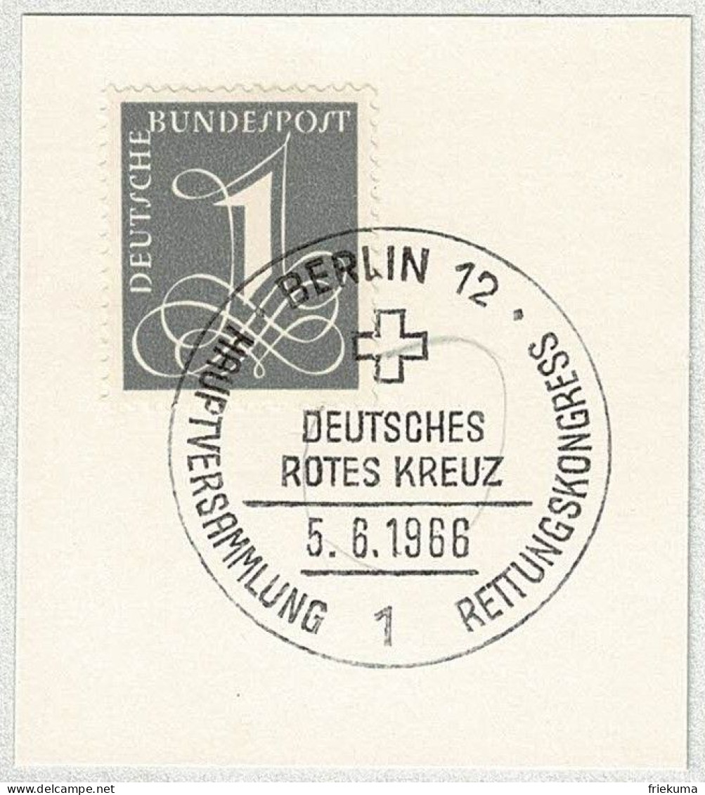 Deutsche Bundespost 1966, Sonderstempel Hauptversammlung Rettungskongress Rotes Kreuz Berlin, Croix-Rouge / Red Cross - Croix-Rouge