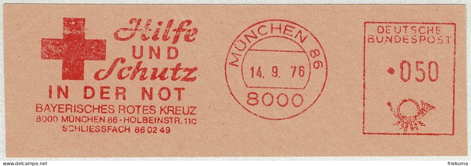 Deutsche Bundespost 1976, Freistempel / EMA / Meterstamp Bayerisches Rotes Kreuz München / Croix-Rouge / Red Cross - Croix-Rouge