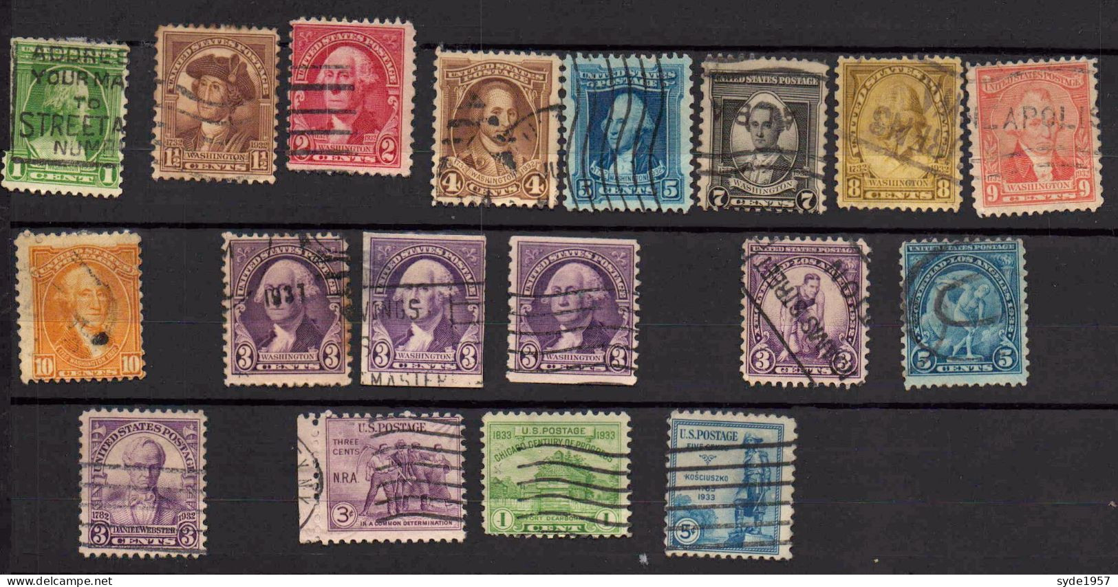 USA 1932-1933 18 Timbres Oblitérés, Voir Liste Ci-dessous : - Gebraucht