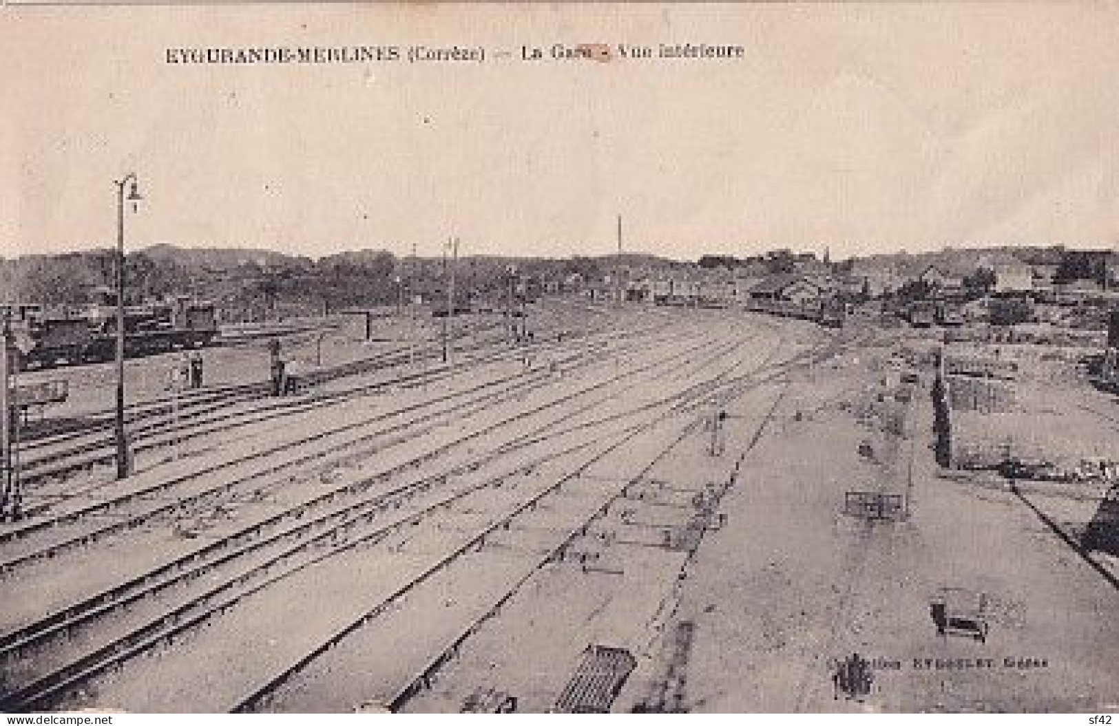 EYGURANDE MERLINES                    La Gare. Vue Intérieure Les Voies Ferrées - Eygurande