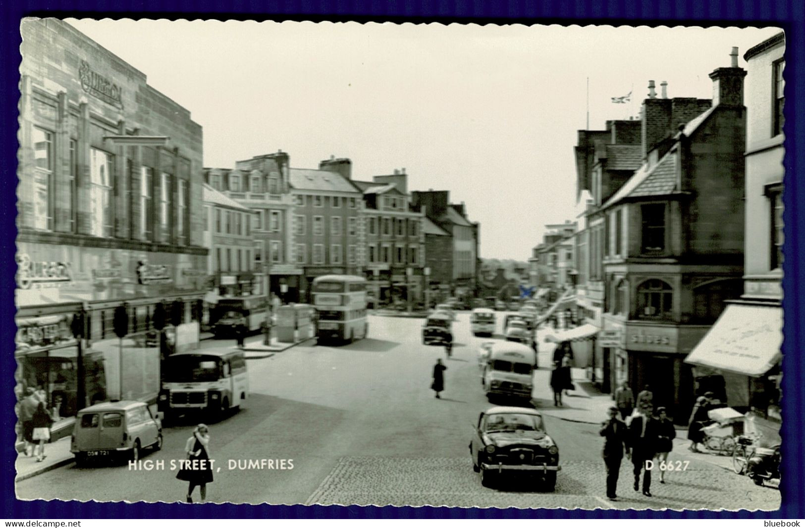 Ref 1638 - Real Photo Postcard - Cars & Vans - High Street Dumfries - Dumfries & Galloway - Dumfriesshire