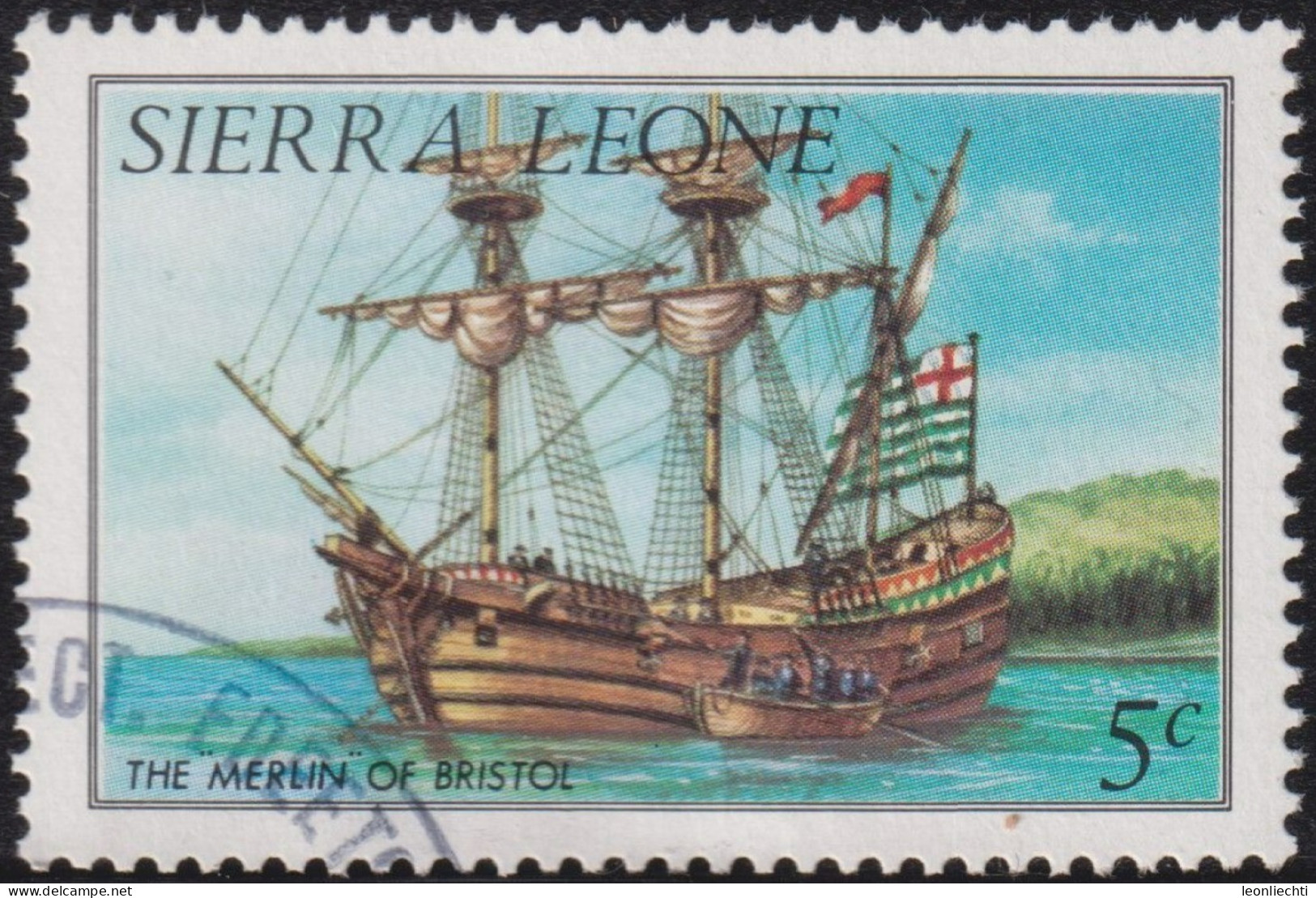1984  Sierra Leone ° Mi:SL 767IA, Sn:SL 640, Yt:SL 603, Sg:SL 821A, The Merlin Of Bristol, Ships (1984) - Sierra Leone (1961-...)