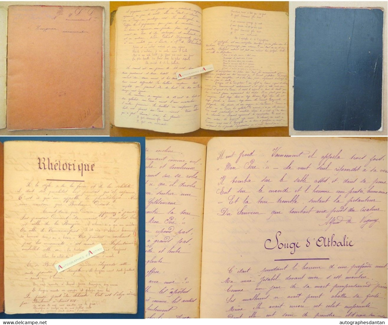 ● LUSIGNAN Vieux Cahier Manuscrit De RHETORIQUE D'un élève 47 Pages écrites Cf Photos - Belle écriture - Vienne 86 - Manuscrits