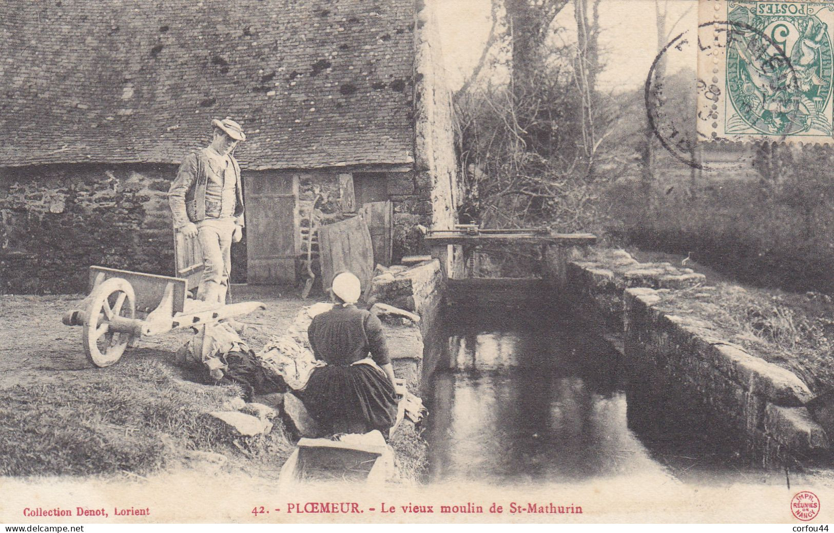 56 - PLOEMEUR : Lavandière Au Vieux Moulin De ST Mathurin. Peu Courant - Plömeur