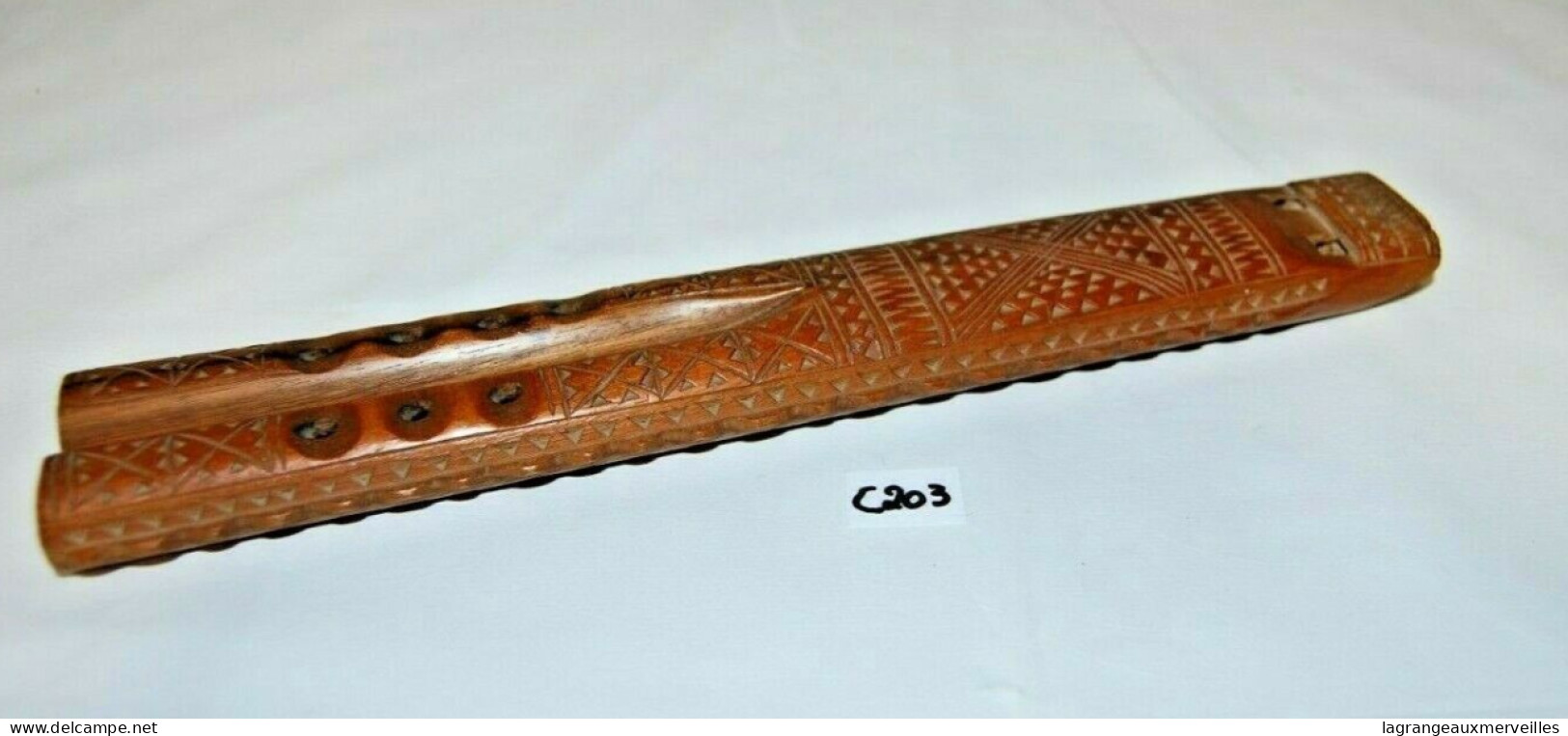 C203 Ancien Flûte - Style Africain - Tribal - Instrument De Musique 2 - Muziekinstrumenten