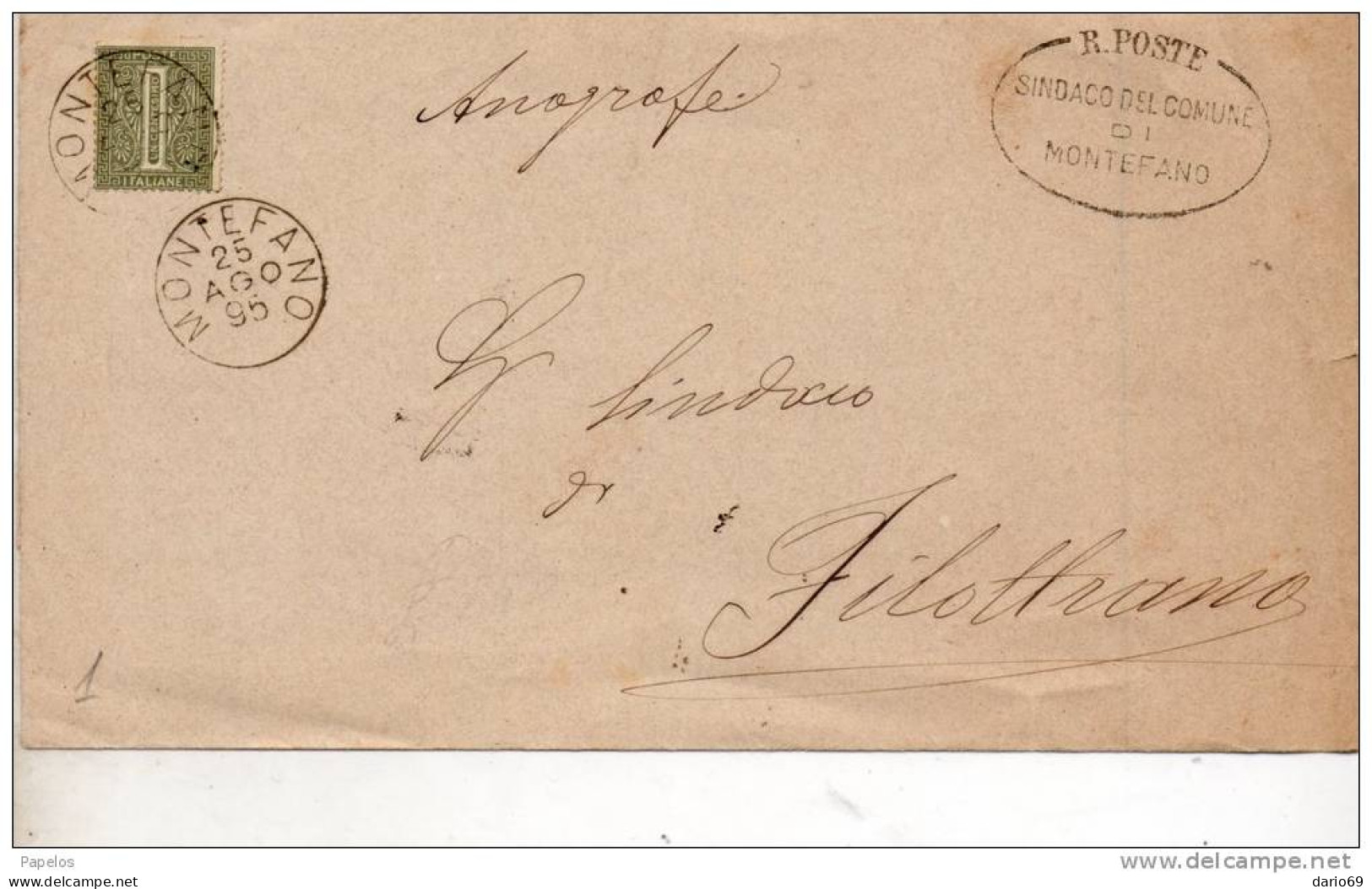 1895 LETTERA CON ANNULLO MONTEFANO MACERATA - Nuovi