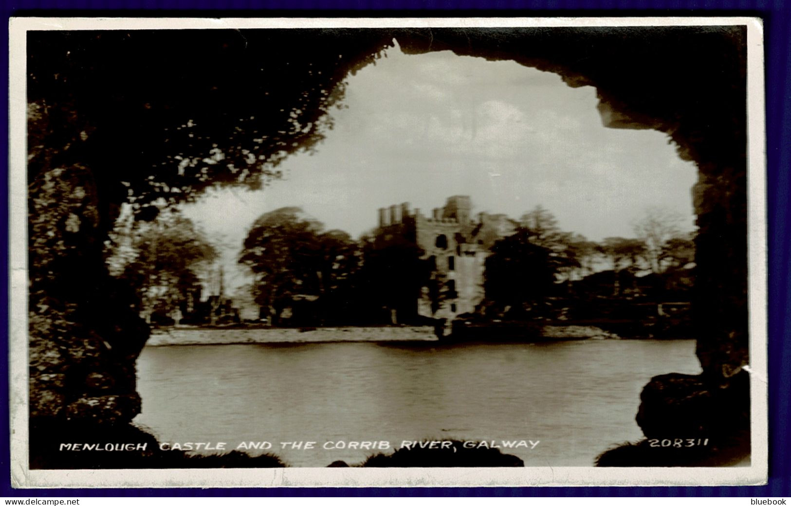 Ref 1638 - 1950 Real Photo Postcard - Menlough Castle & Corrib River - Galway Ireland - Galway