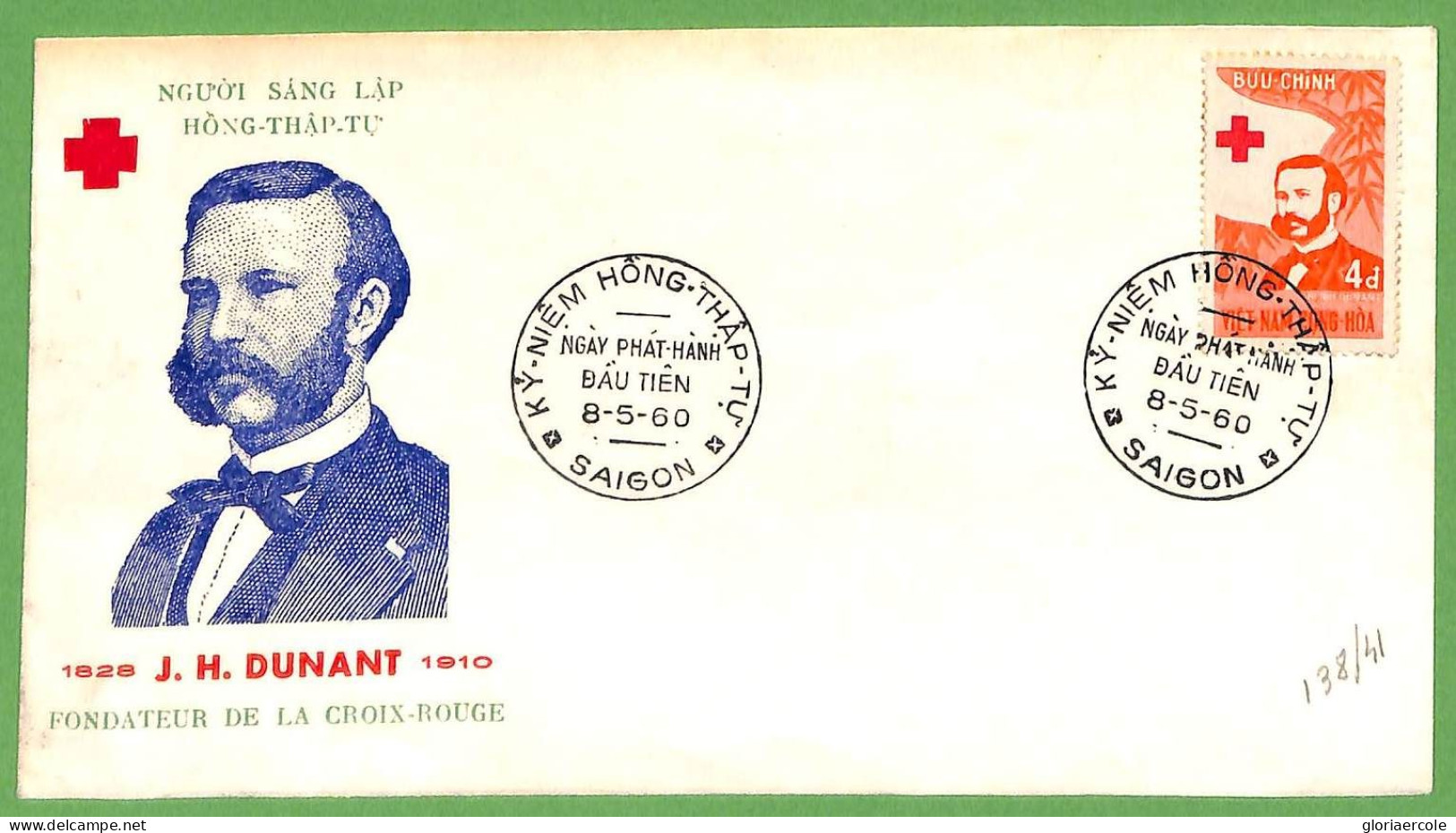 ZA1387 -  VIETNAM - Postal History -  Set Of 4 FDC COVERS  - 1960 RED CROSS - Croix-Rouge