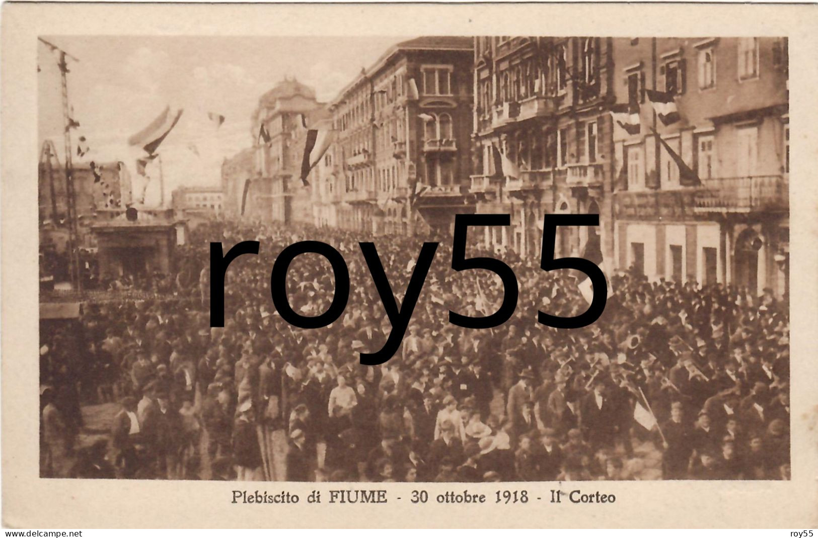 Hrvatska Rijeka Croazia Fiume Plebiscito Di Fiume 1918 Corteo Animatissina Veduta Evento (f.piccolo) - Manifestations