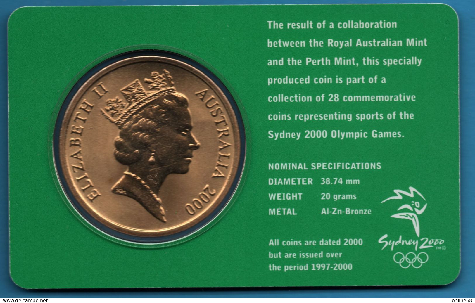 AUSTRALIA 5 DOLLARS 2000 OLYMPIC COIN COLLECTION  SYDNEY 2000   Archery KM# 359 - 5 Dollars