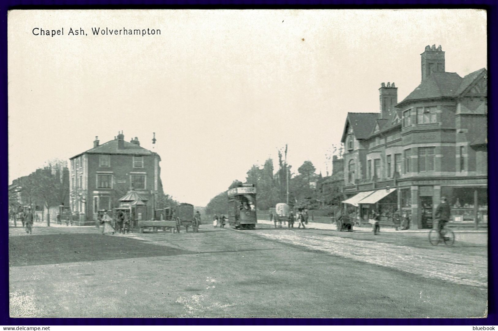 Ref 1638 - Early Postcard - Tram At Chapel Ash Wolverhampton - Staffordshire - Wolverhampton