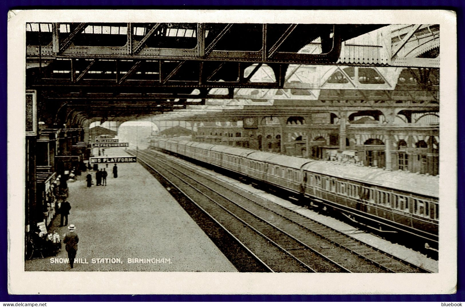 Ref 1638 -Early Postcard - Snow Hill Railway Station - Birmingham Warwickshire - Birmingham