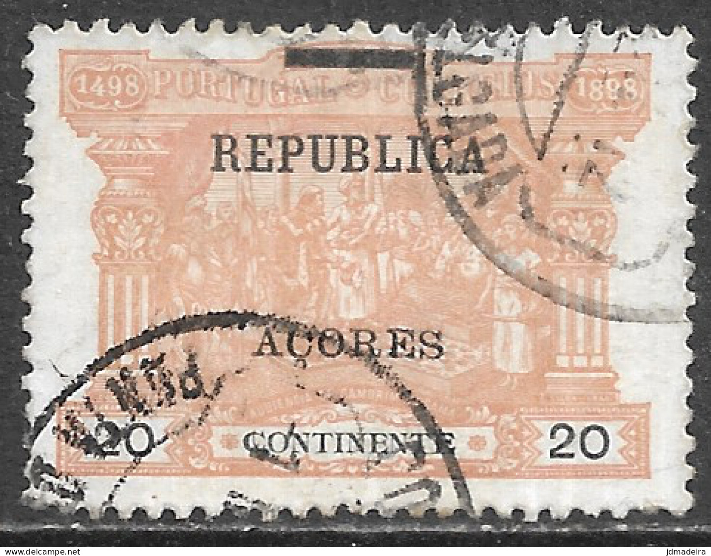 Azores – 1911 Postage Due Stamps Surcharged REPUBLICA 20 Réis Used Stamp - Azores