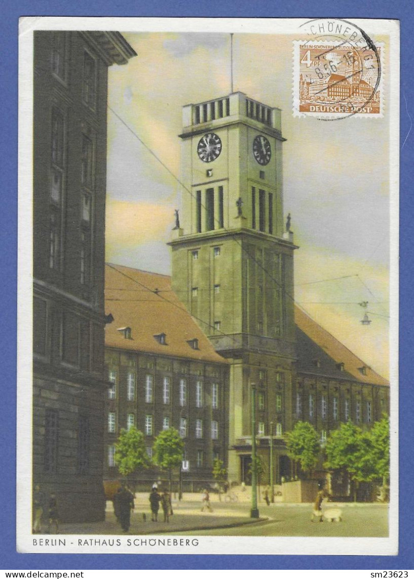 Berlin / West  1949  Mi.Nr. 43 , Berliner Bauten Schöneberger Rathaus - Maximum Card - Stempel Berlin-Schöneberg -2.8.56 - Cartas Máxima