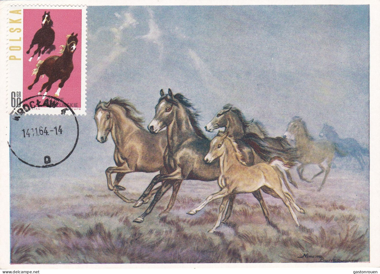 Carte Maximum Hongrie Hungary Cheval Horse 1316 - Maximum Cards & Covers