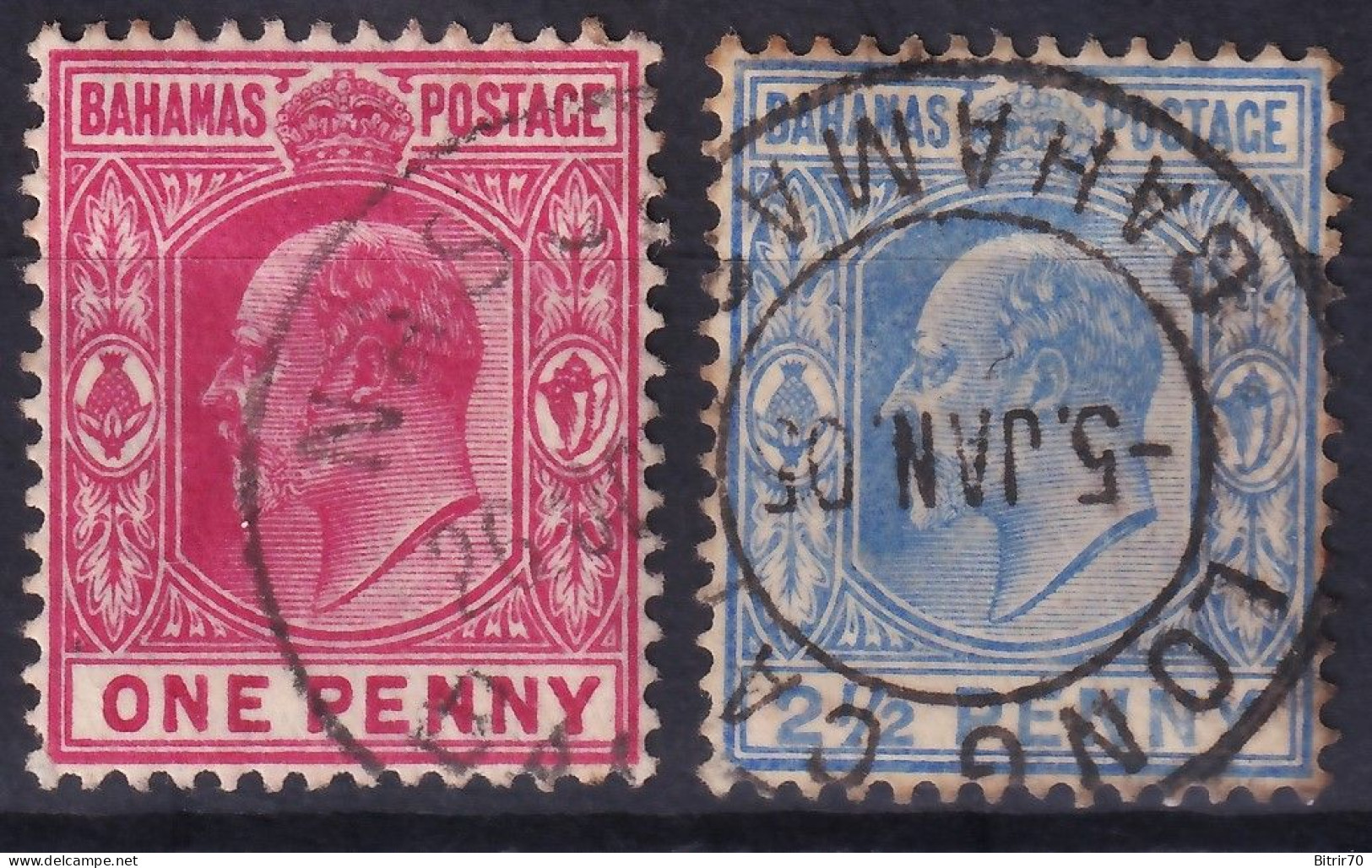 Bahamas, 1902-06  Y&T. 28, 29, - 1859-1963 Crown Colony