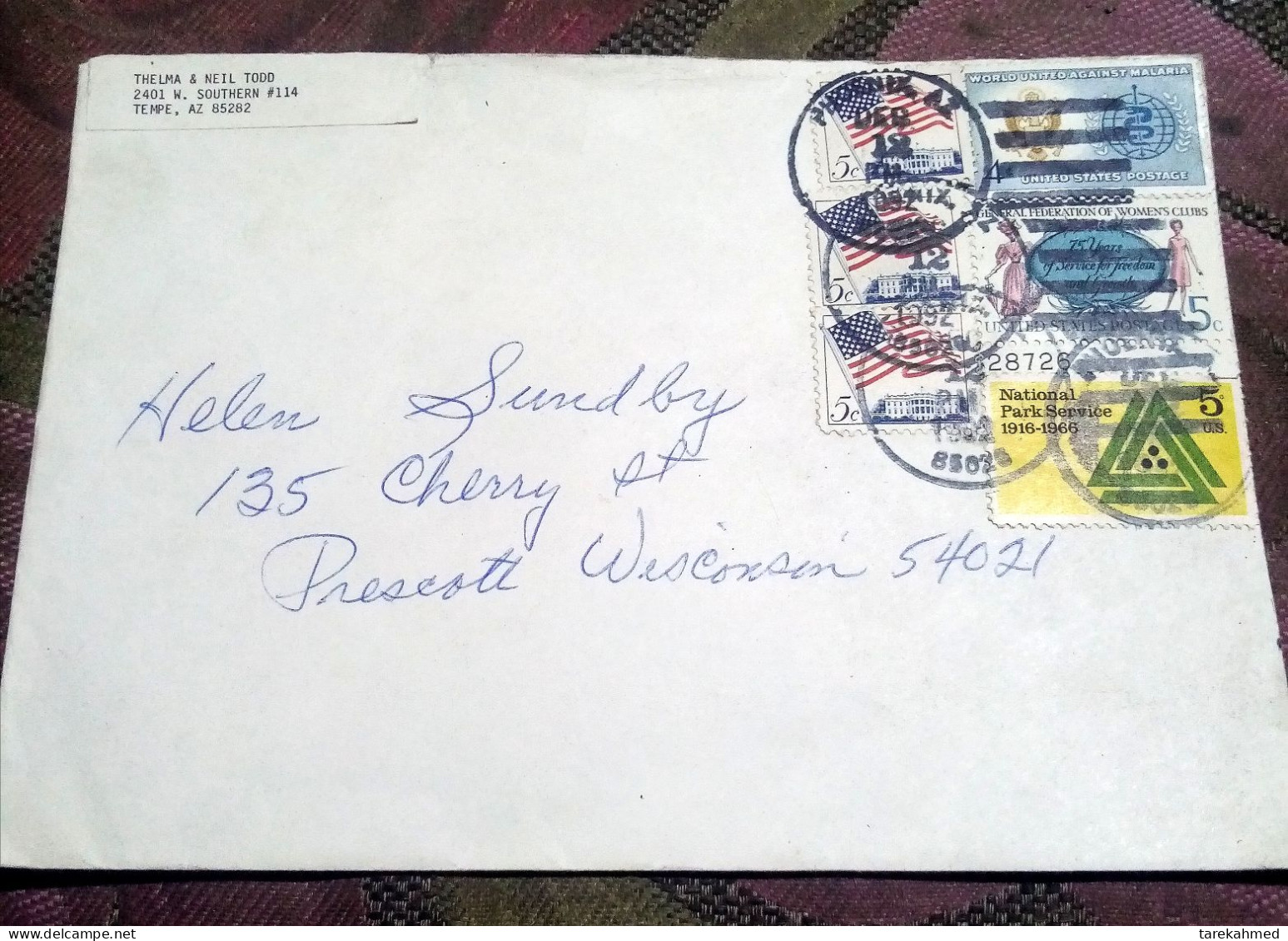 USA 1992, A Nice Cover Sent Locally, Multiple Cancels - Cartas & Documentos