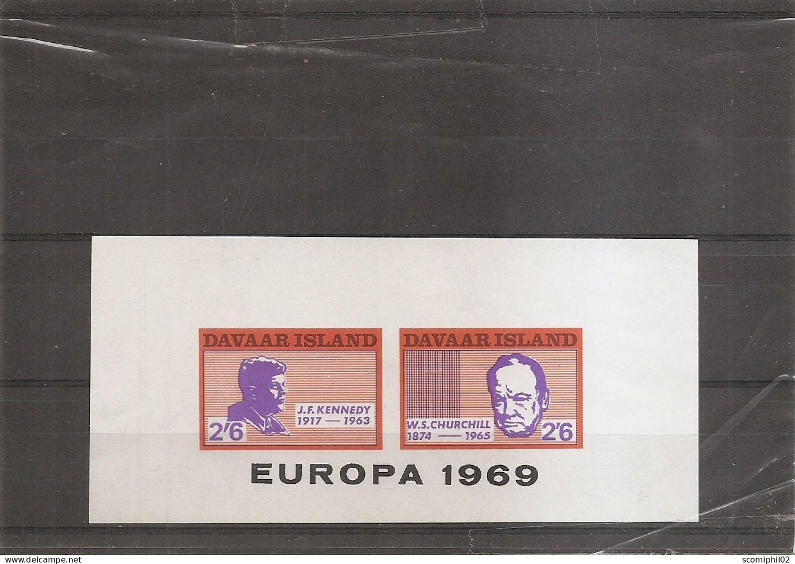 Kennedy - Churchill ( BF Privé XXX -MNH - De Davaar Island De 1969 ) - Kennedy (John F.)