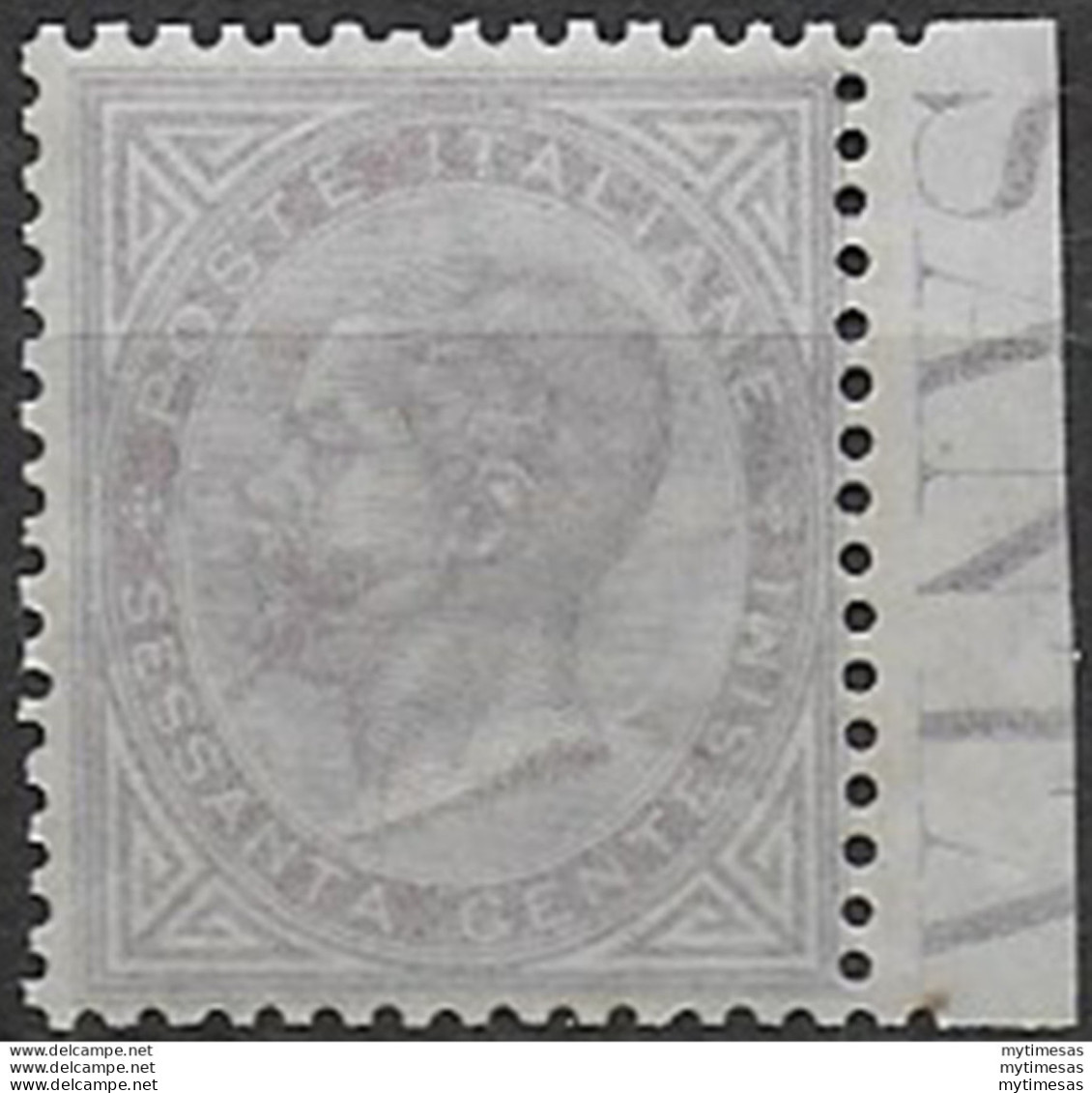 1863-65 Italia VE II 60c. Lilla Torino Bf MNH Sassone N. T21 - Autres & Non Classés