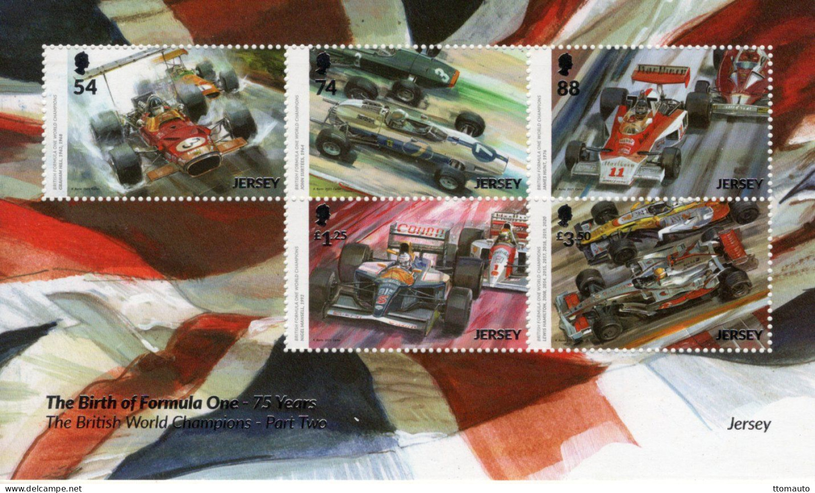 Jersey - The Birth Of Formula 1 -  British World Champions -  5v Sheet Neuf/Mint/MNH - Automobile