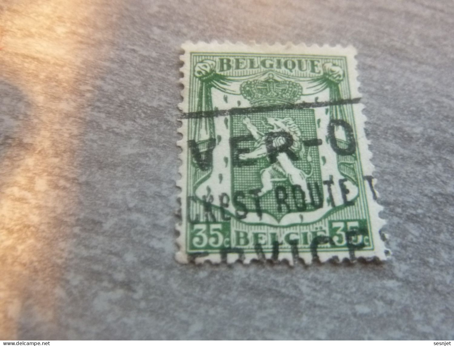 Belgique - Armoirie - Lion - 35c. - Vert - Oblitéré - Année 1936 - - Usados