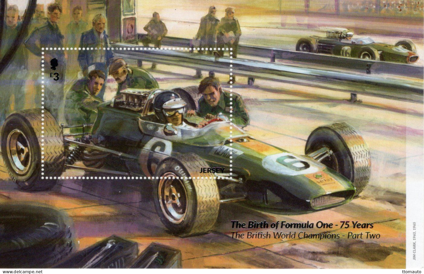 Jersey - The Birth Of Formula 1 -  British World Champions - Jim Clark (Lotus 43) -  1v Sheet Neuf/Mint/MNH - Auto's