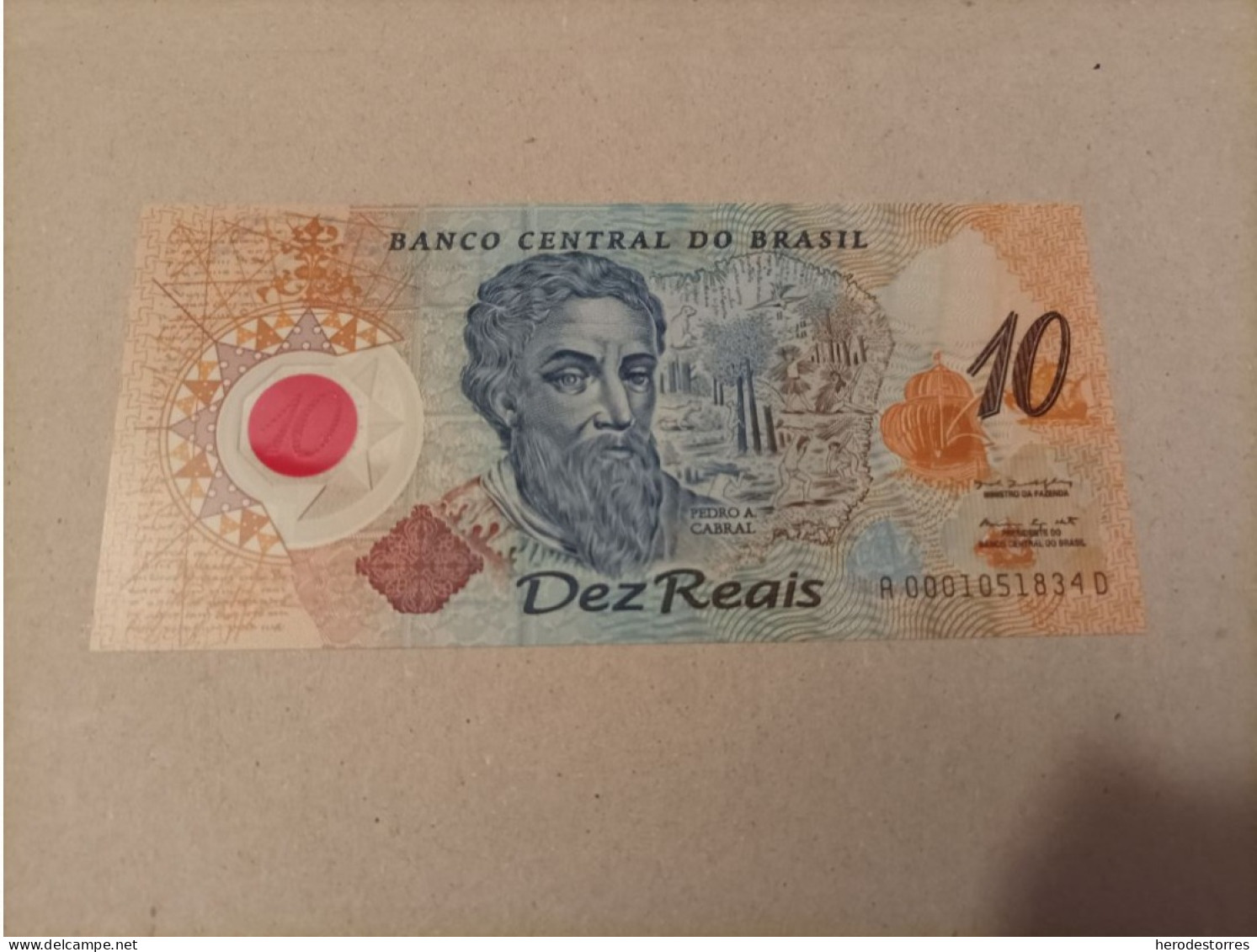 Billete Brasil, 10 Reales, Conmemorativo, UNC - Brazilië