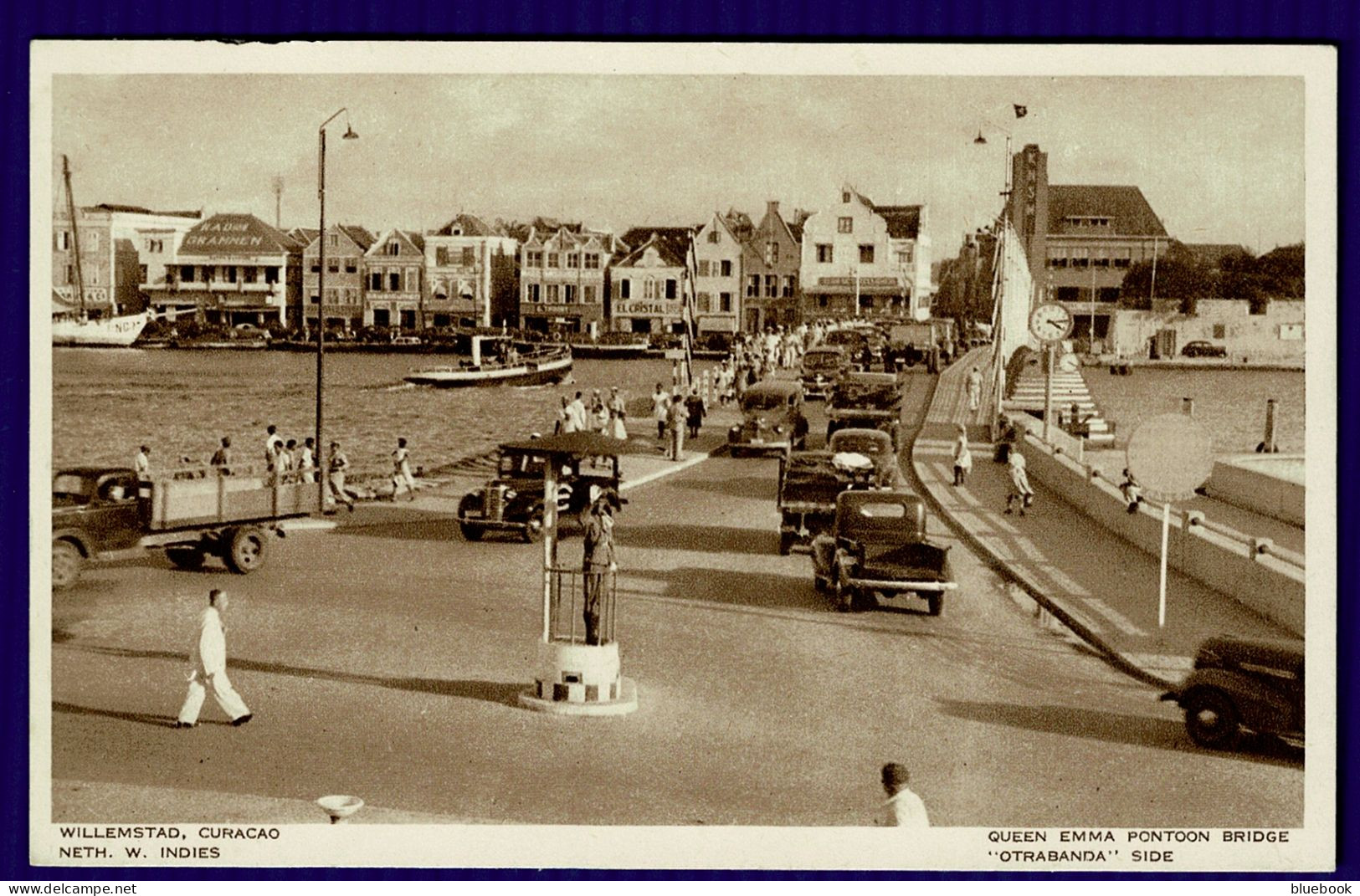 Ref 1639 - Early Postcard - Willemstad Bridge - Curacao Dutch West Indies Netherlands - Curaçao