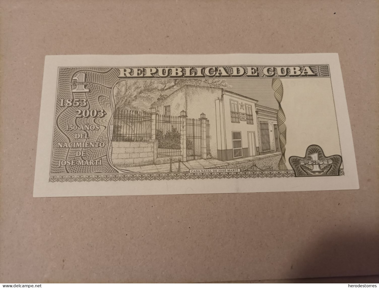 Billete De Cuba De 1 Peso, Año 2003, Conmemorativo 150 Aniversario, AUNC - Cuba