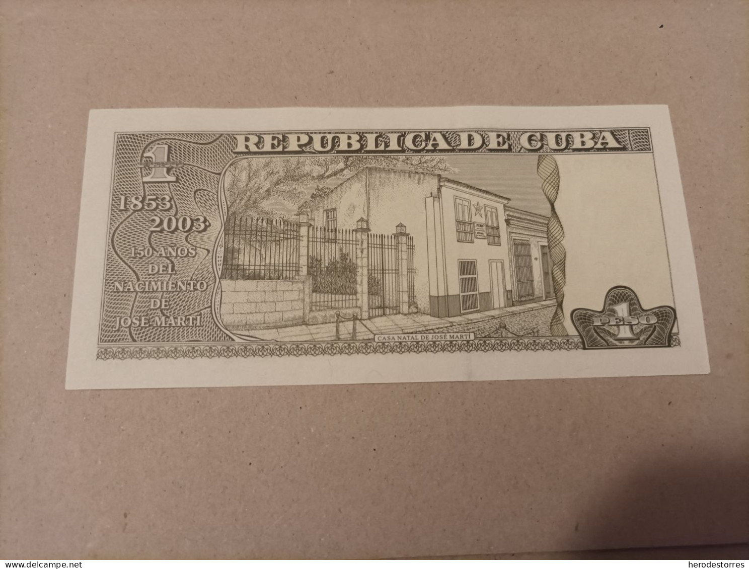 Billete De Cuba De 1 Peso, Año 2003, Conmemorativo 150 Aniversario, AUNC - Kuba