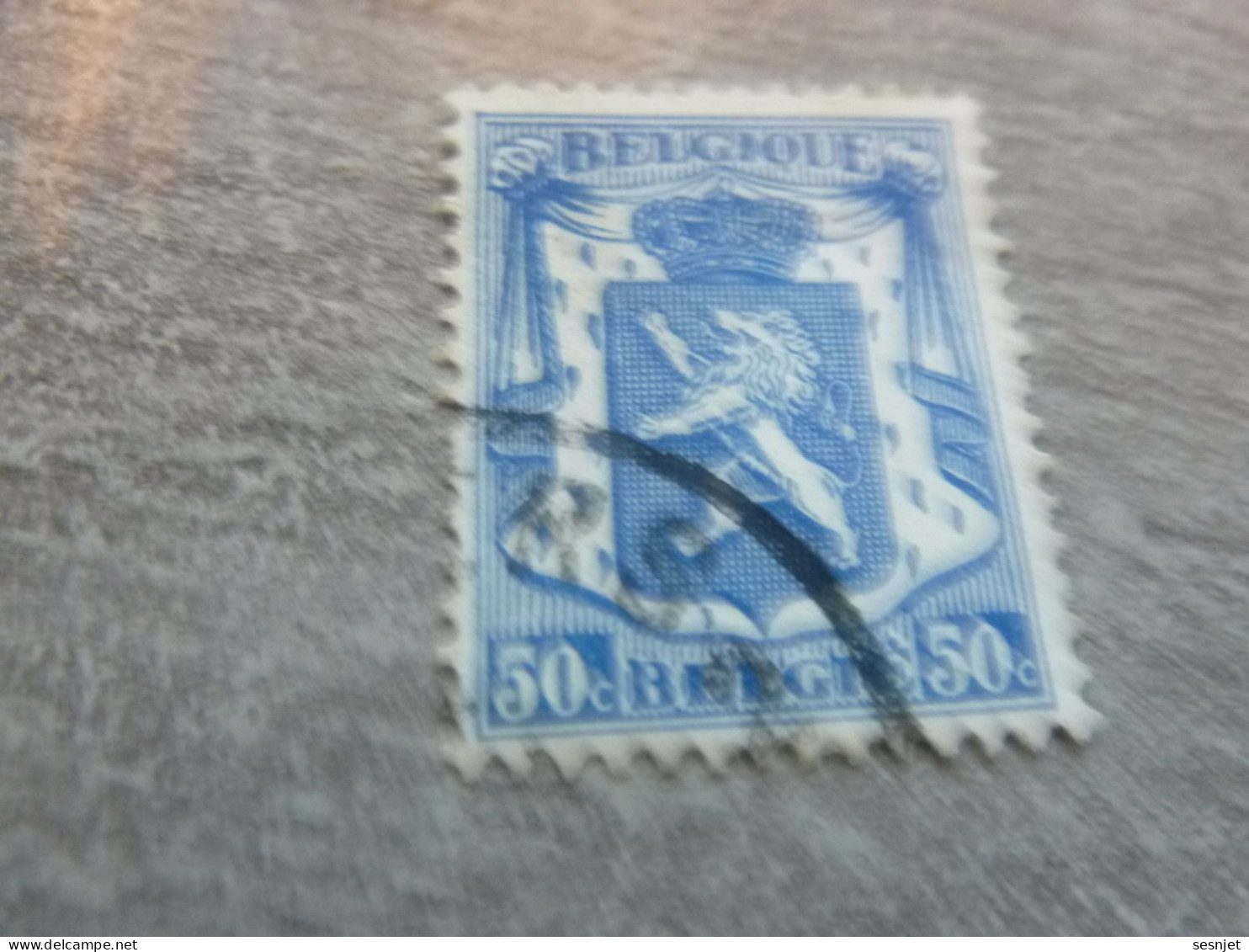 Belgique - Armoirie - Lion - 50c. - Bleu - Oblitéré - Année 1940 - - Usados