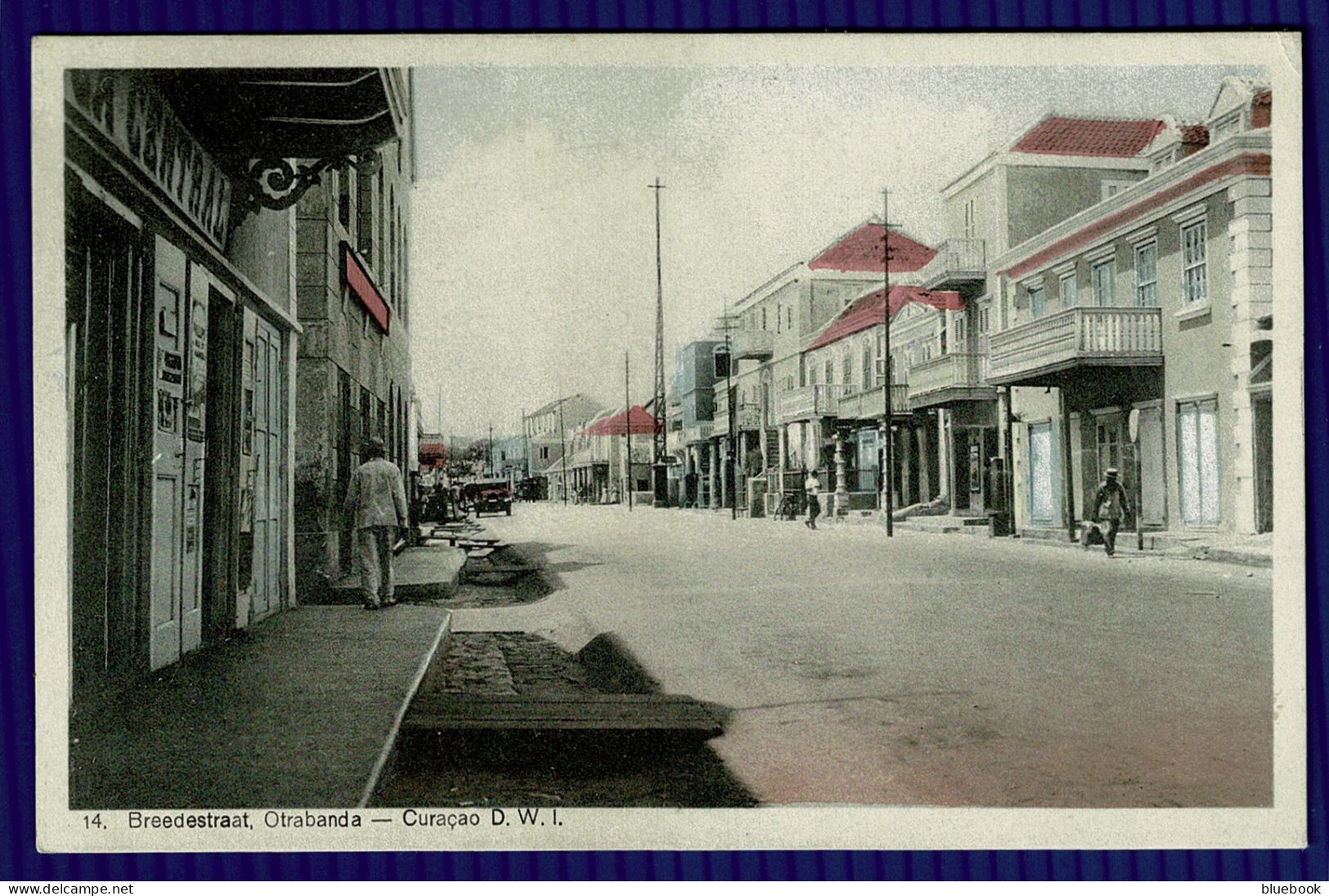 Ref 1639 - Early Postcard - Breedestraat Otrabanda - Curacao Dutch West Indies Netherlands - Curaçao