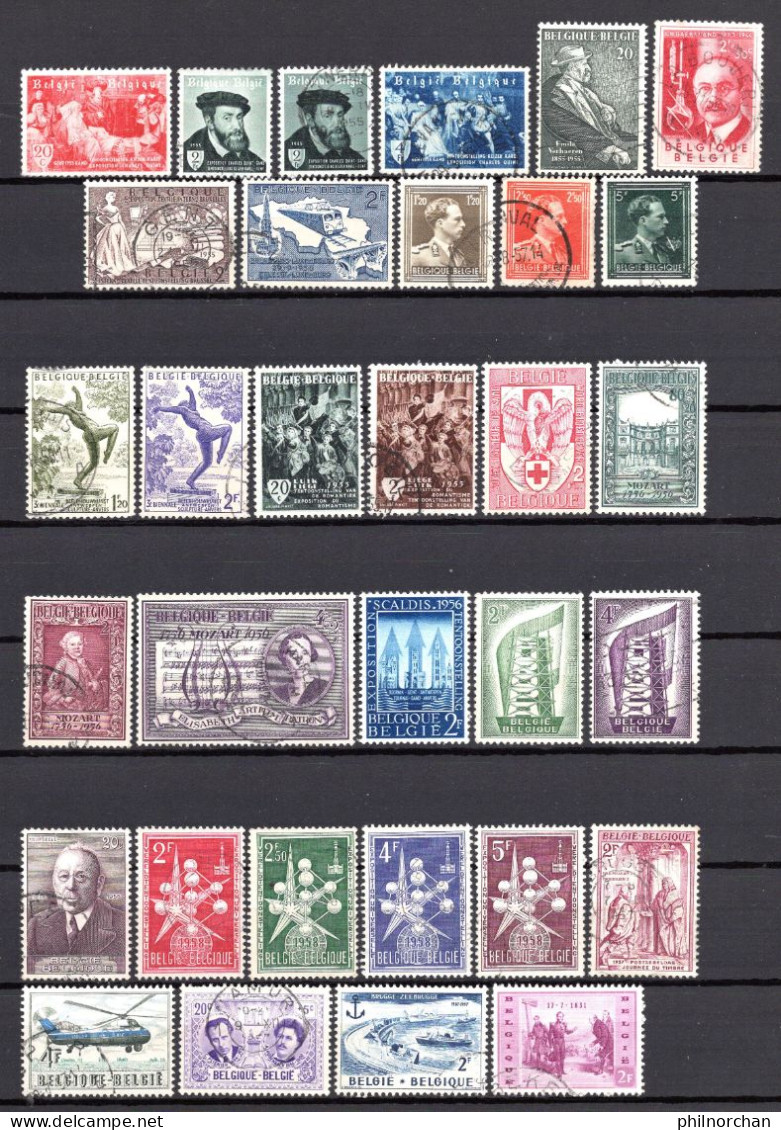 Belgique 1955 à 1960  111 Timbres Différents  5 €    (cote 74,30 €  111 Valeurs) - Gebraucht