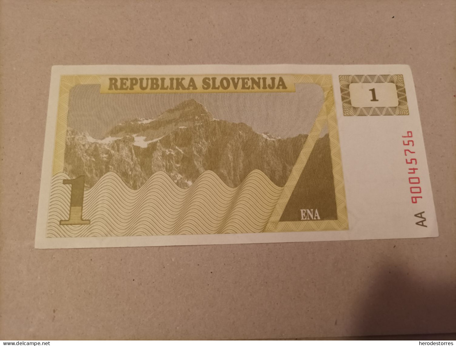 Billete De Eslovenia De 1 Tolarjev, Año 1990, Serie AA, AUNC - Eslovenia