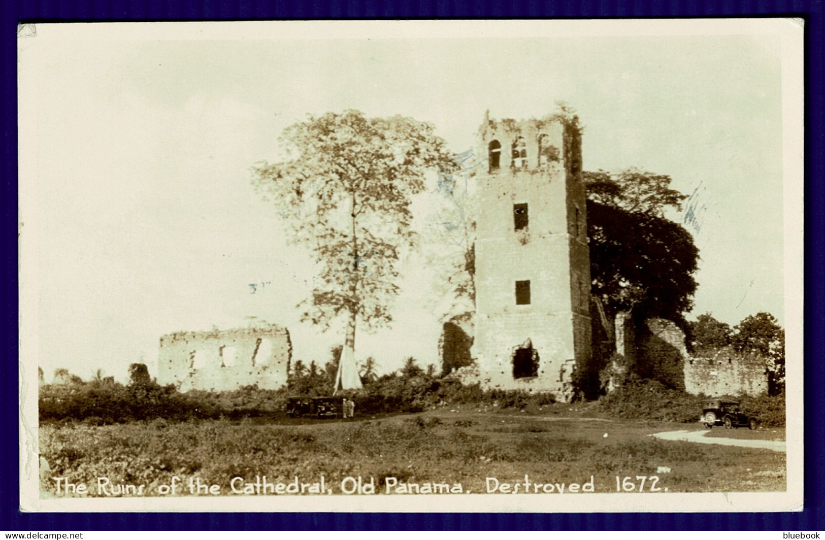 Ref 1639 - Real Photo Postcard - Ruins Of Panama Cathedral Destroyed 1672 USA Canal Zone - Panama