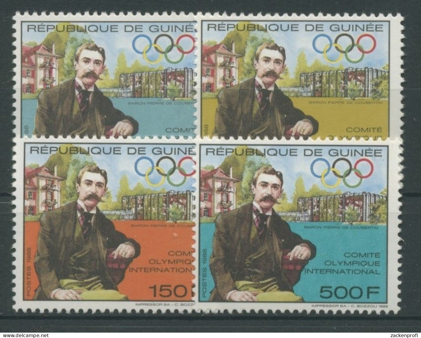 Guinea 1988 Olympia Olympisches Komitee IOC 1232/35 A Postfrisch - Guinée (1958-...)