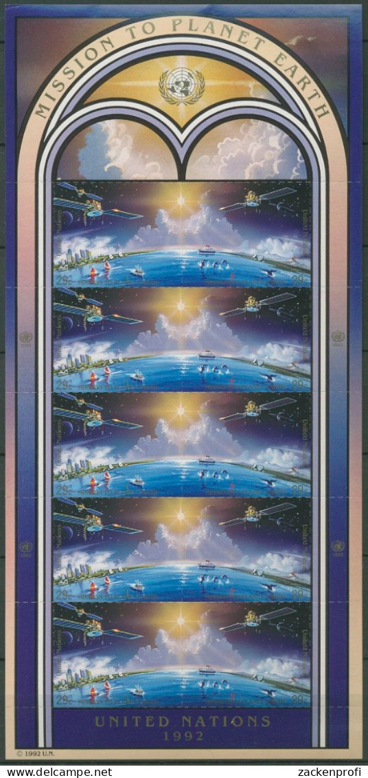 UNO New York 1992 Int. Weltraumjahr Kleinbogen 633/34 K Postfrisch (C13608) - ONU