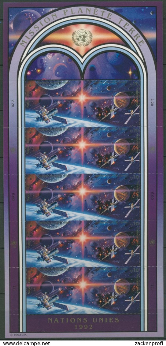 UNO Genf 1992 Int. Weltraumjahr Kleinbogen 219/20 K Postfrisch (C13974) - Blocks & Kleinbögen