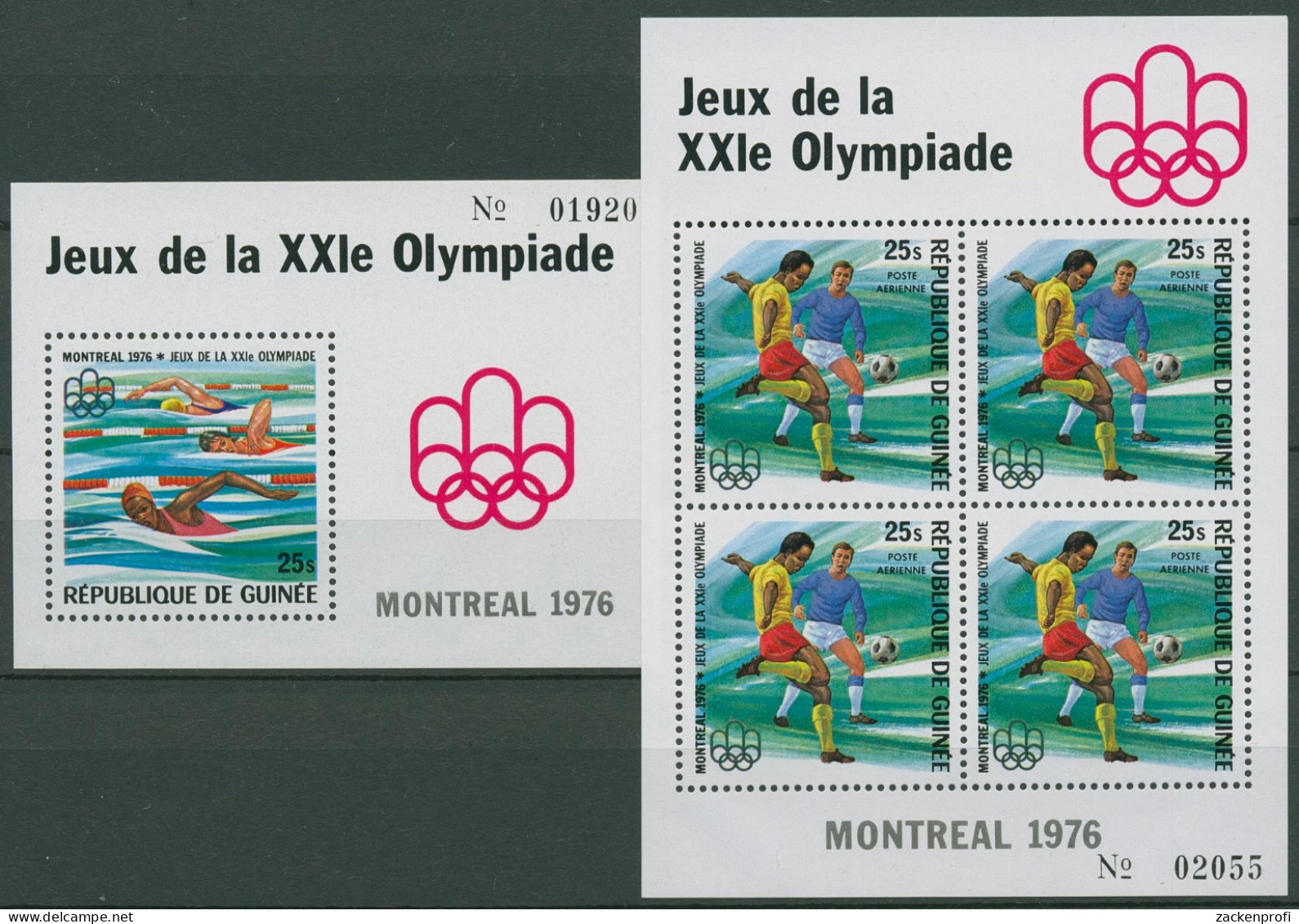 Guinea 1976 Olympische Spiele In Montreal Block 44/45 A Postfrisch (C28960) - Guinée (1958-...)