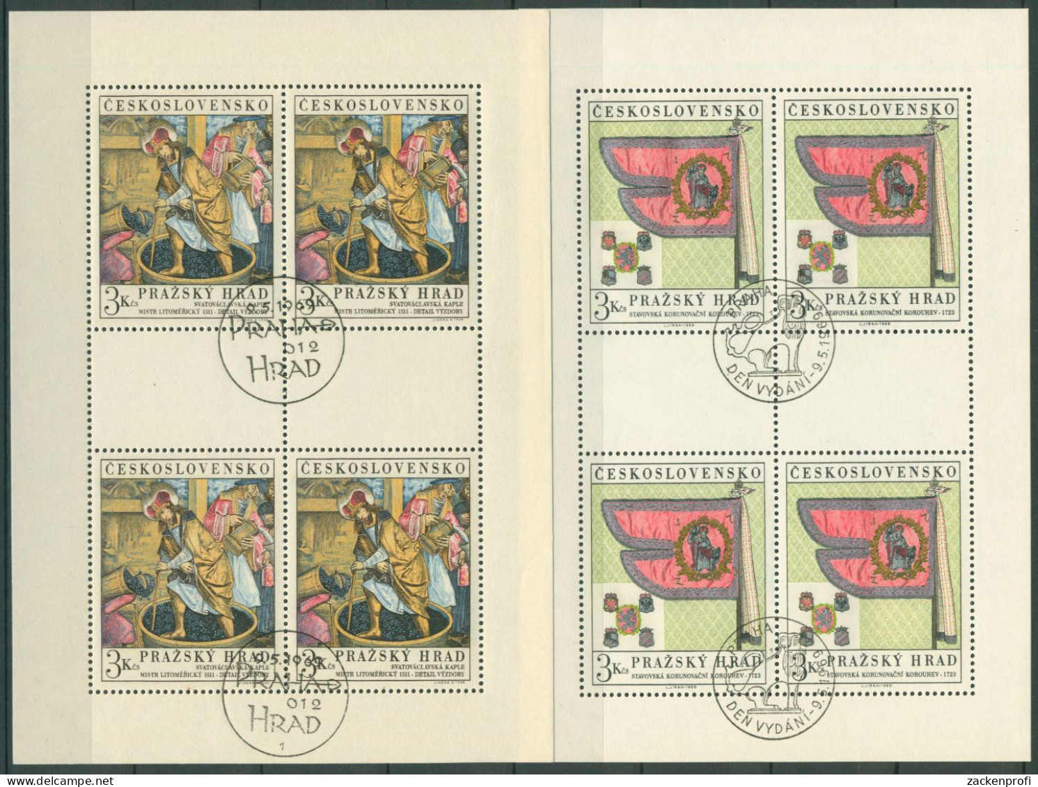 Tschechoslowakei 1969 Prager Burg Kleinbogen 1876/77 K Gestempelt (C91909) - Blocks & Sheetlets